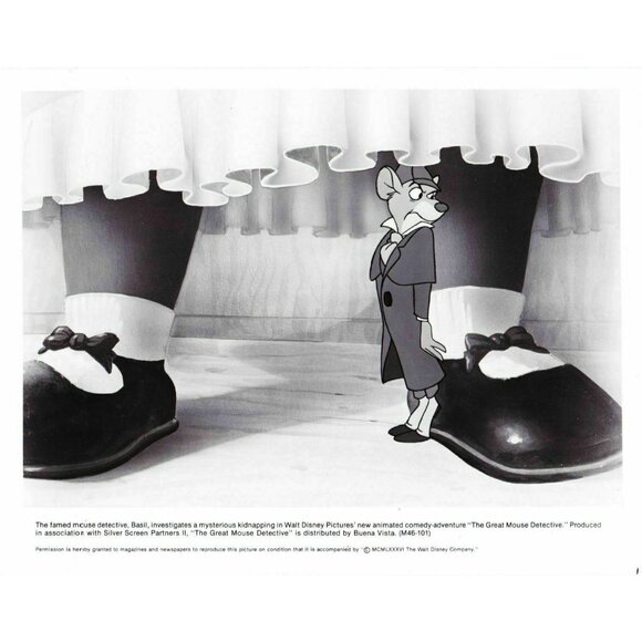 Basil of Baker St Promo Photograph Disney The Great Mouse Detective 1986 8x10 - Picture 1 of 1